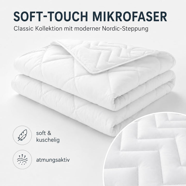 sei Design Mikrofaser Sommer-Bettdecke 220x200 | Kochfest, speziell für Allergiker und häufiges Wasc