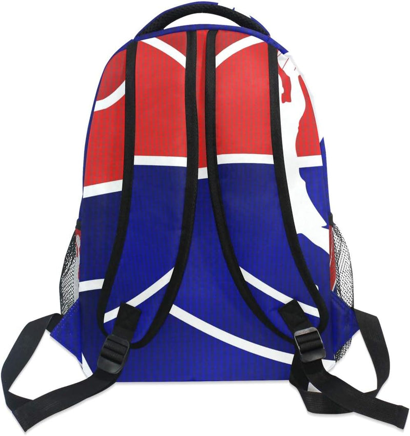 Blauer Basketball Hintergrund Schulrucksack für Jungen Mädchen Kinder Reisetasche Bookbag