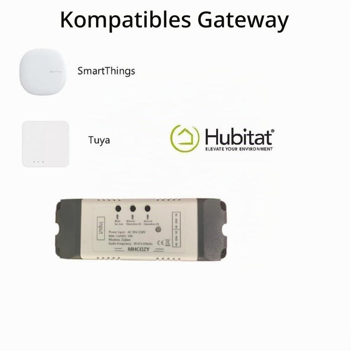 MHCOZY 2 Kanal 5V 85-250V ZigBee Smart Relais Schalter, einstellbare Selbstsperrung und Momentanbetr