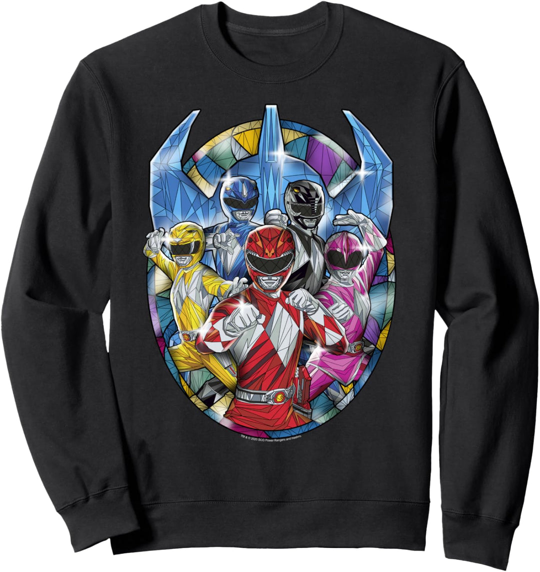 Power Rangers Stained Glass Action Pose Portrait Sweatshirt