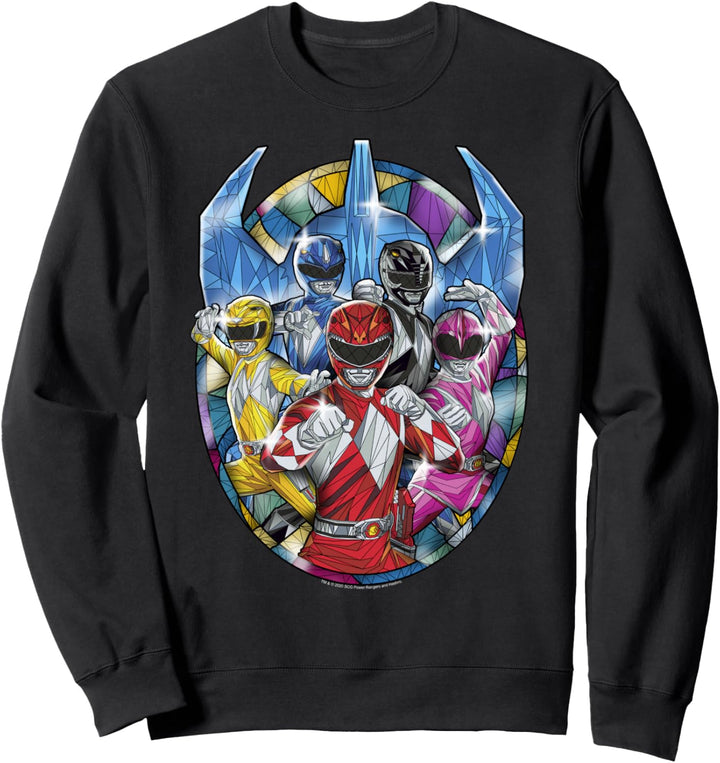 Power Rangers Stained Glass Action Pose Portrait Sweatshirt
