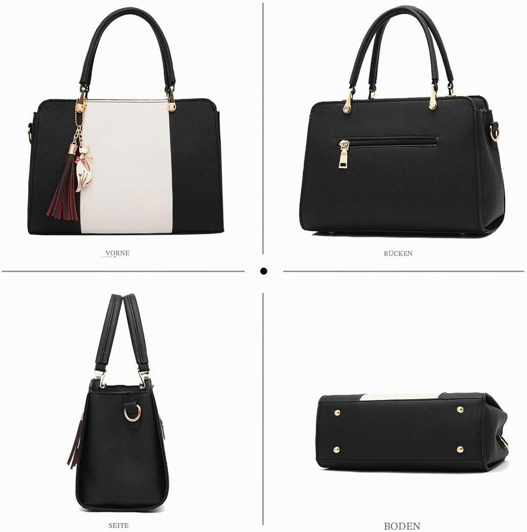 NICOLE &amp; DORIS Damen Handtaschen Quasten Taschen Reissverschluss Schultertaschen Einkaufstasche Umhä