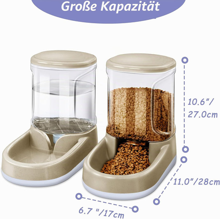 Automatisches Futter- und Wasserspender für Hunde, Katzen, Futterspender und Wasserspender, 3,8 l, 2