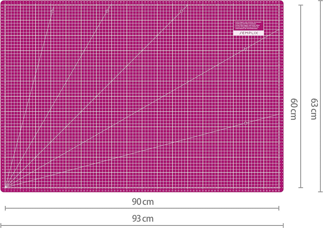 SEMPLIX Schneidematte A1 in Grün, Rosa, Grau, Türkis, Lila. Ideal fürs Basteln, Nähen und Patchworke