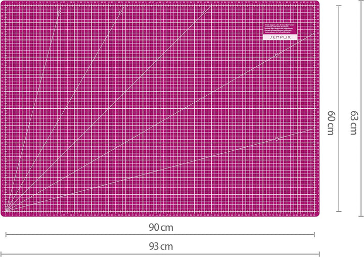 SEMPLIX Schneidematte A1 in Grün, Rosa, Grau, Türkis, Lila. Ideal fürs Basteln, Nähen und Patchworke