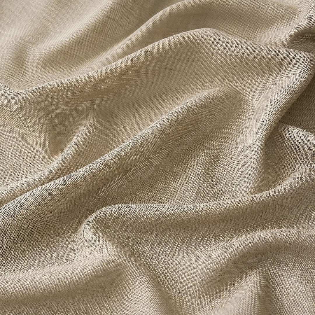MIULEE Gardinen Vorhänge mit ösen Voile Vorhang kurz Modern Leinenoptik Halbtransparent Ösenvorhang