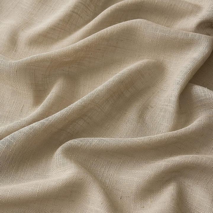 MIULEE Gardinen Vorhänge mit ösen Voile Vorhang kurz Modern Leinenoptik Halbtransparent Ösenvorhang