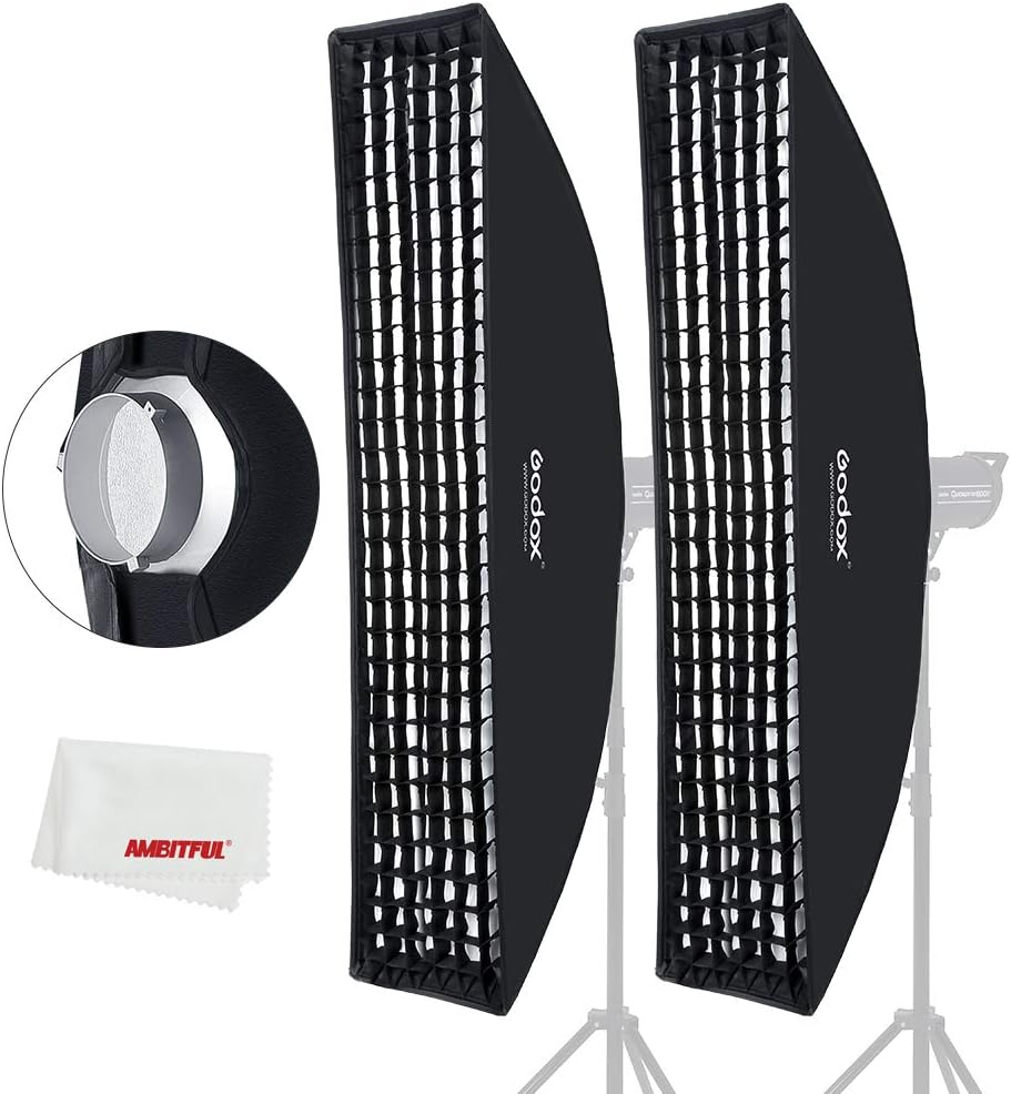GODOX rechteckige Softbox für Foto-Stroboskop, Studioblitz, Bowens-Halterung, 2 Stück