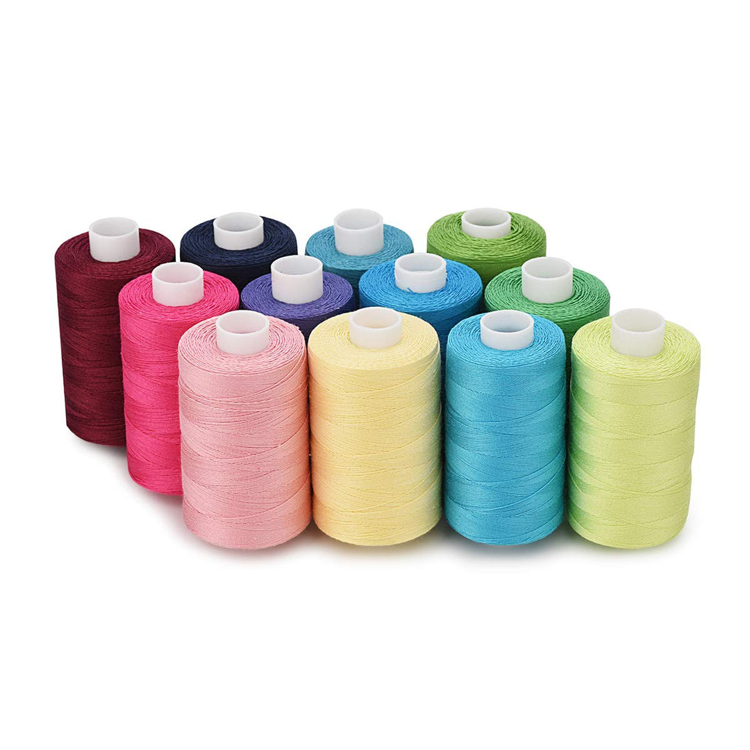 Simthread Baumwoll Nähgarn Quiltgarn für Nähen und Quilten Maschinen - 550 Yards/spule, 12 Helle Far