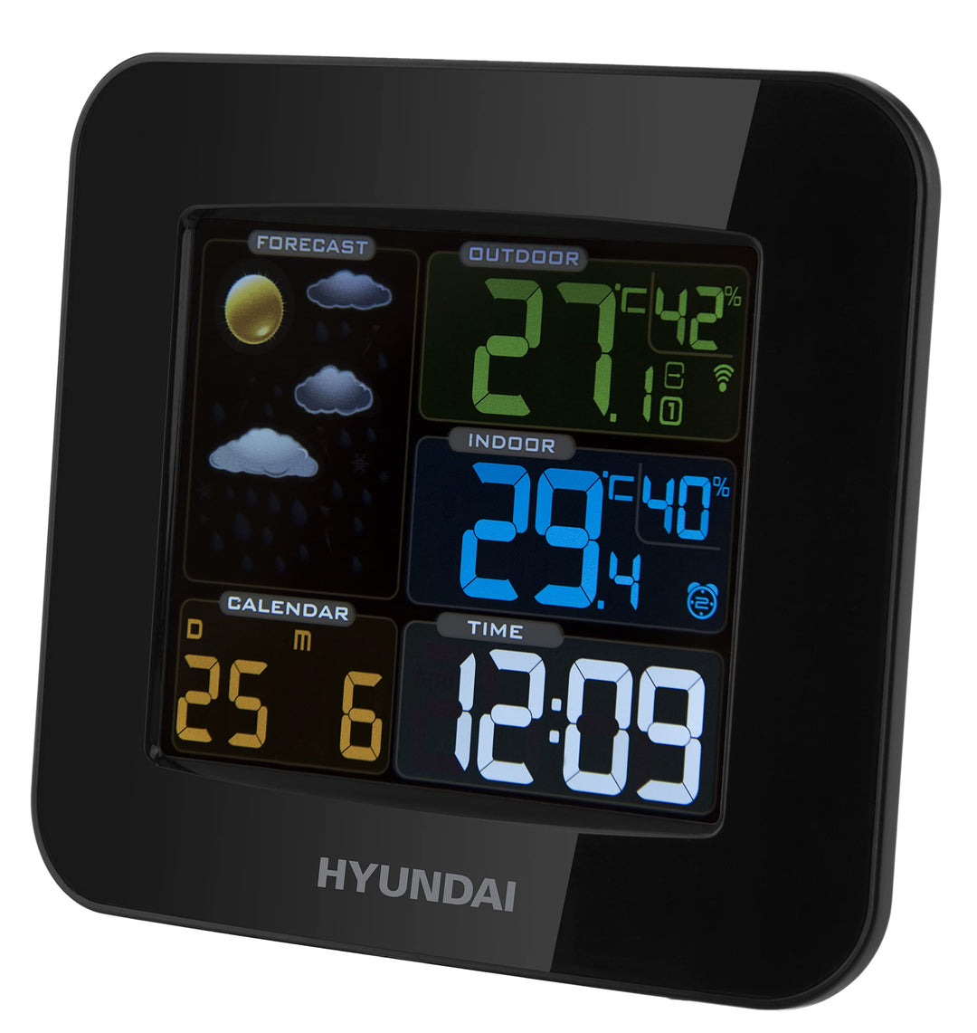 HYUNDAI Wetterstation WS 8446 I Innen- und Aussentemperatur I Luftfeuchtigkeit I Wecker