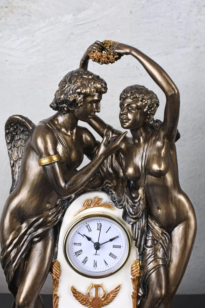 Historische Kaminuhr Empire Stil Amor & Psyche Allegorie IS080 Palazzo Exklusiv
