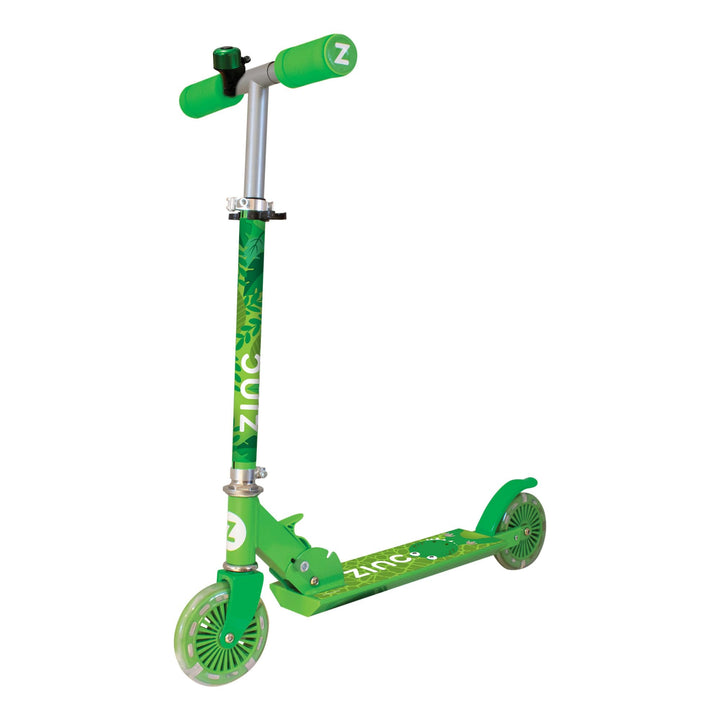 Zinc Two Wheeled Kids Scooter for Ages 3+ – Folding 2-Wheel Kick Scooter with Light Up Wheels, Light
