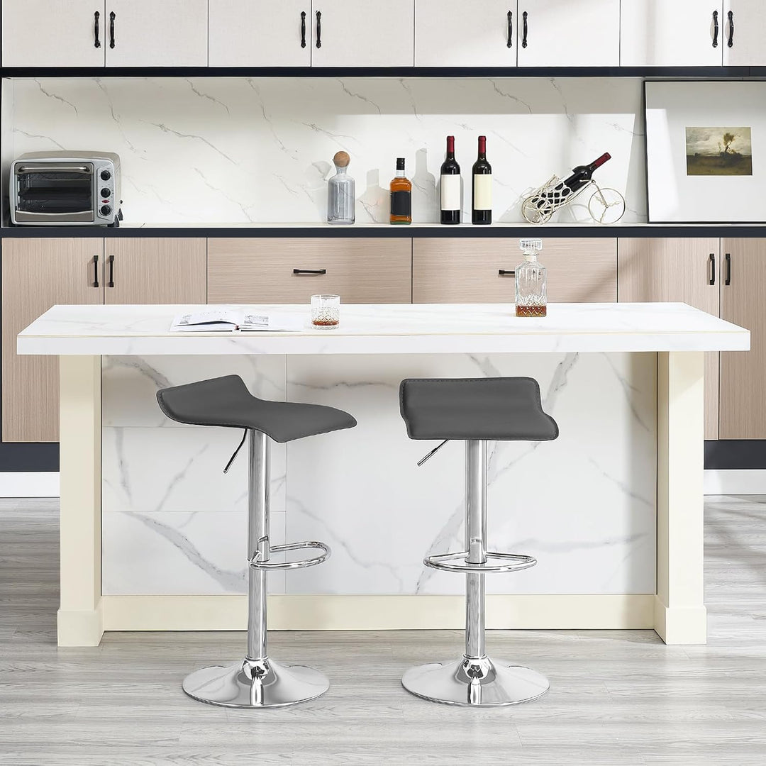 WOLTU 4er Set Barhocker Design Stuhl Drehstuhl Tresenstuhl，stufenlose Höhenverstellung, verchromter