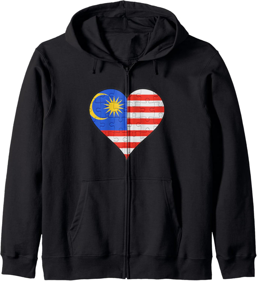 Malaysia Malaysische Flagge Herz Kapuzenjacke