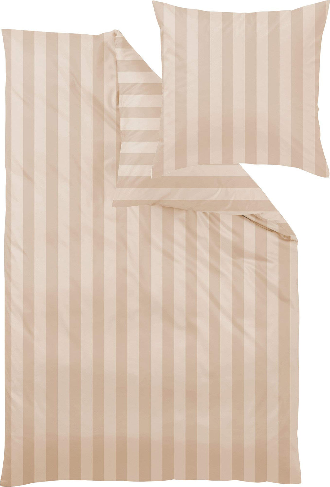 Curt Bauer Damast Bettwäsche Como Toffee 135x200 cm + 80x80 cm, 135x200 cm + 80x80 cm