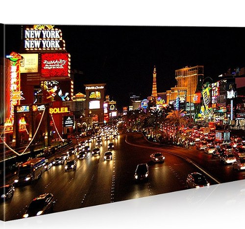 islandburner Bild Bilder auf Leinwand The Strip Las Vegas Casino 1p XXL Poster Leinwandbild Wandbild
