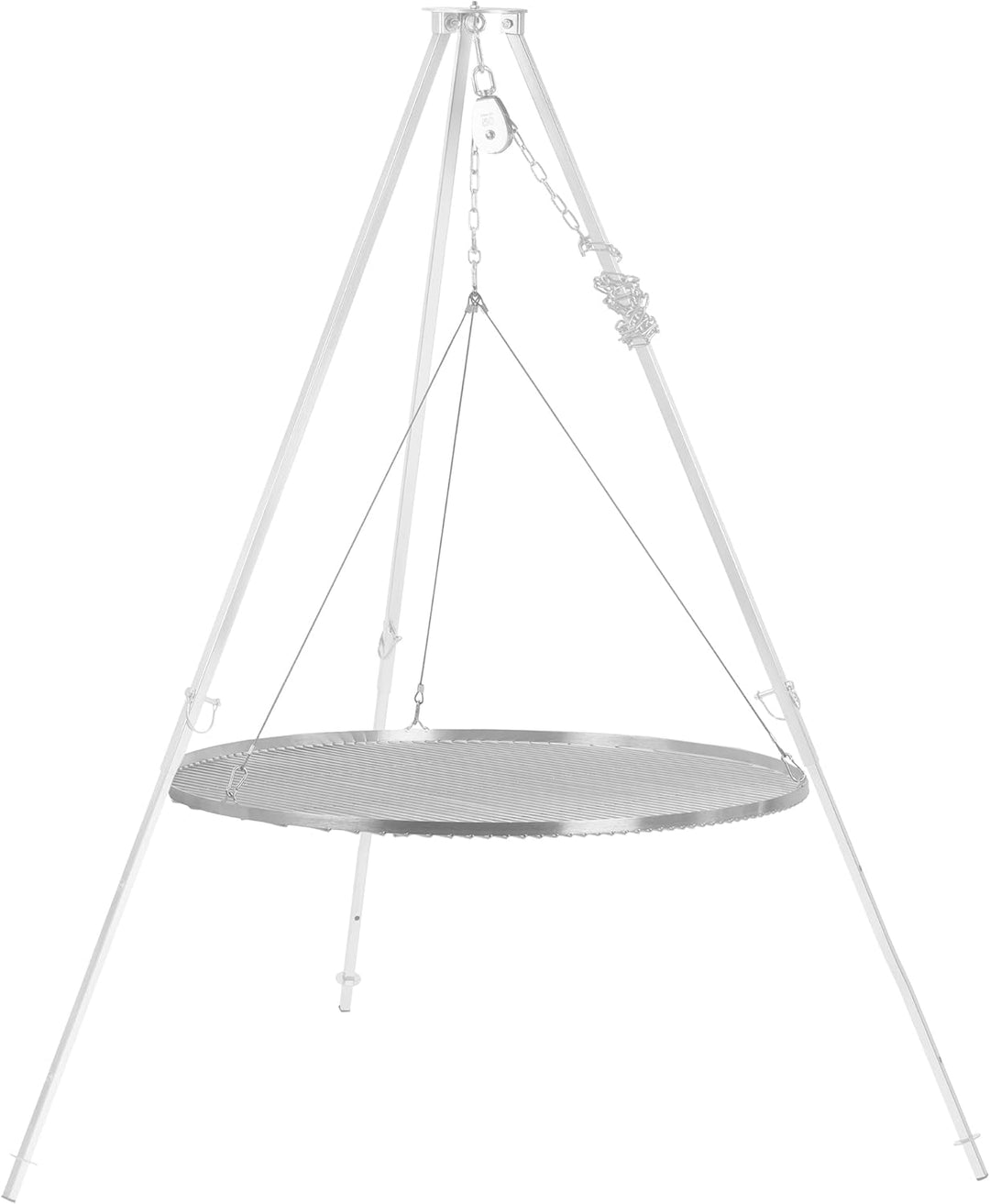 BBQ-Toro Edelstahl Grillrost Rund | Ø 100 cm | Grillgitter mit Seilaufhängung, Hänge Rost für Schwen