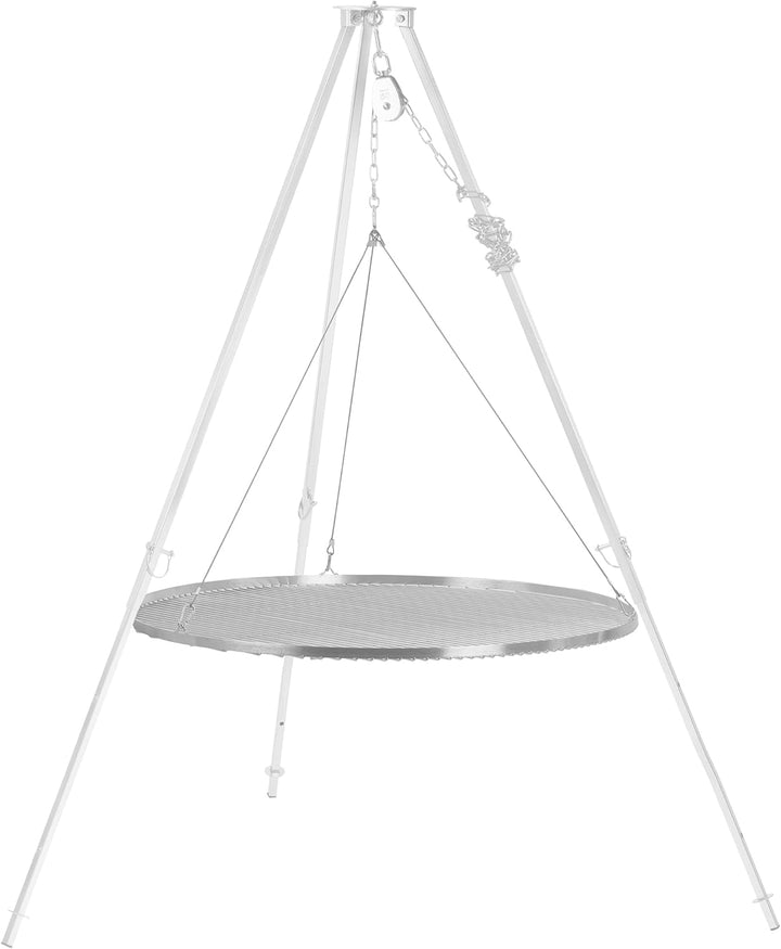 BBQ-Toro Edelstahl Grillrost Rund | Ø 100 cm | Grillgitter mit Seilaufhängung, Hänge Rost für Schwen