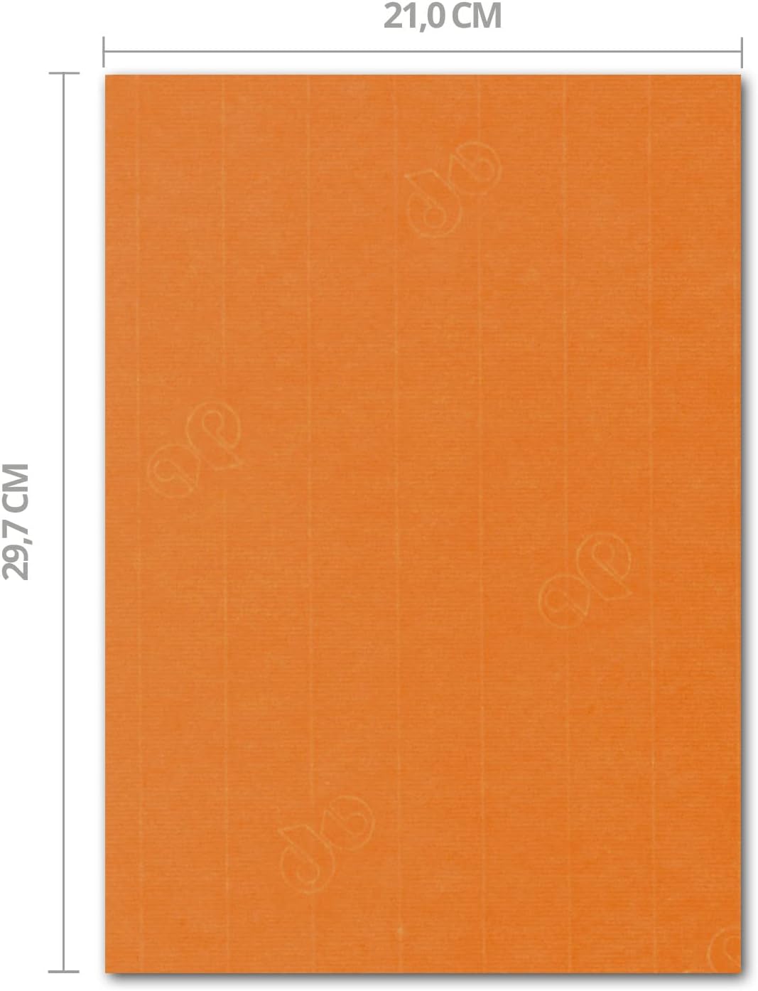 ARTOZ 50x Bastelpapier - Orange - DIN A4 297 x 210 mm - 220 Gramm pro m² - Edle Egoutteur-Rippung -