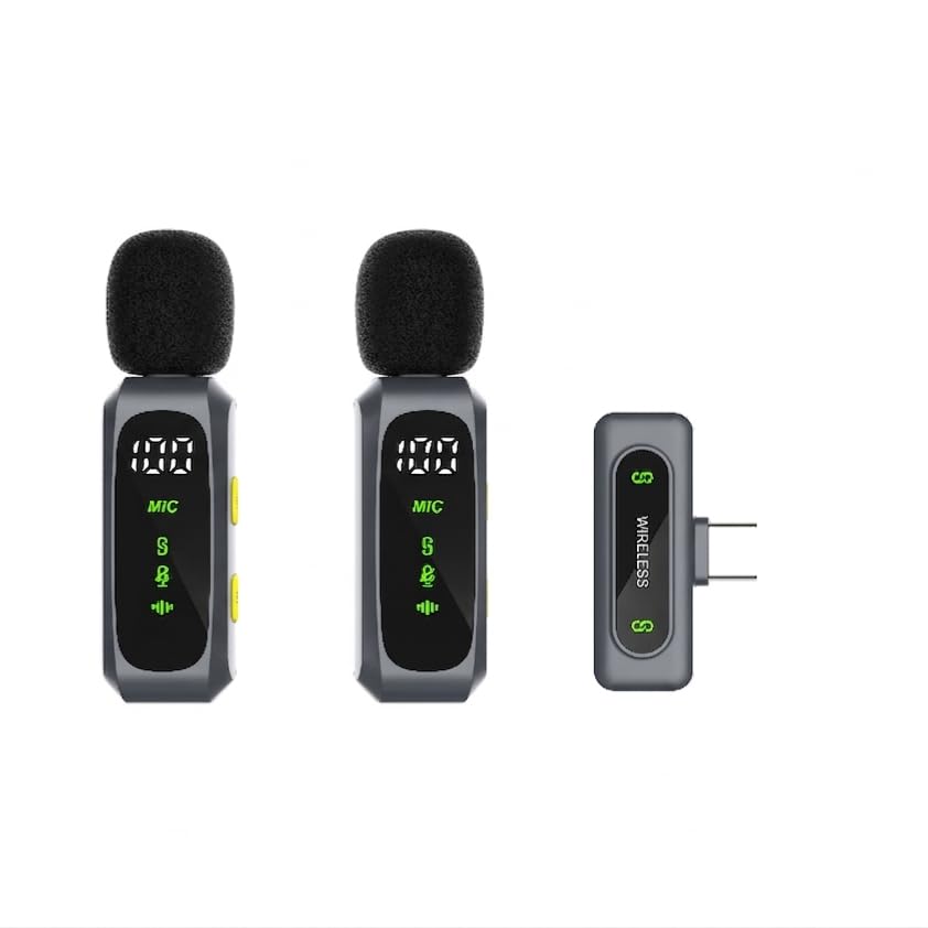 Handy-Mikrofon Mini für iPhone Android und PC - Plug & Play Mini Mikrofon mit Windschutz, Lavalier M