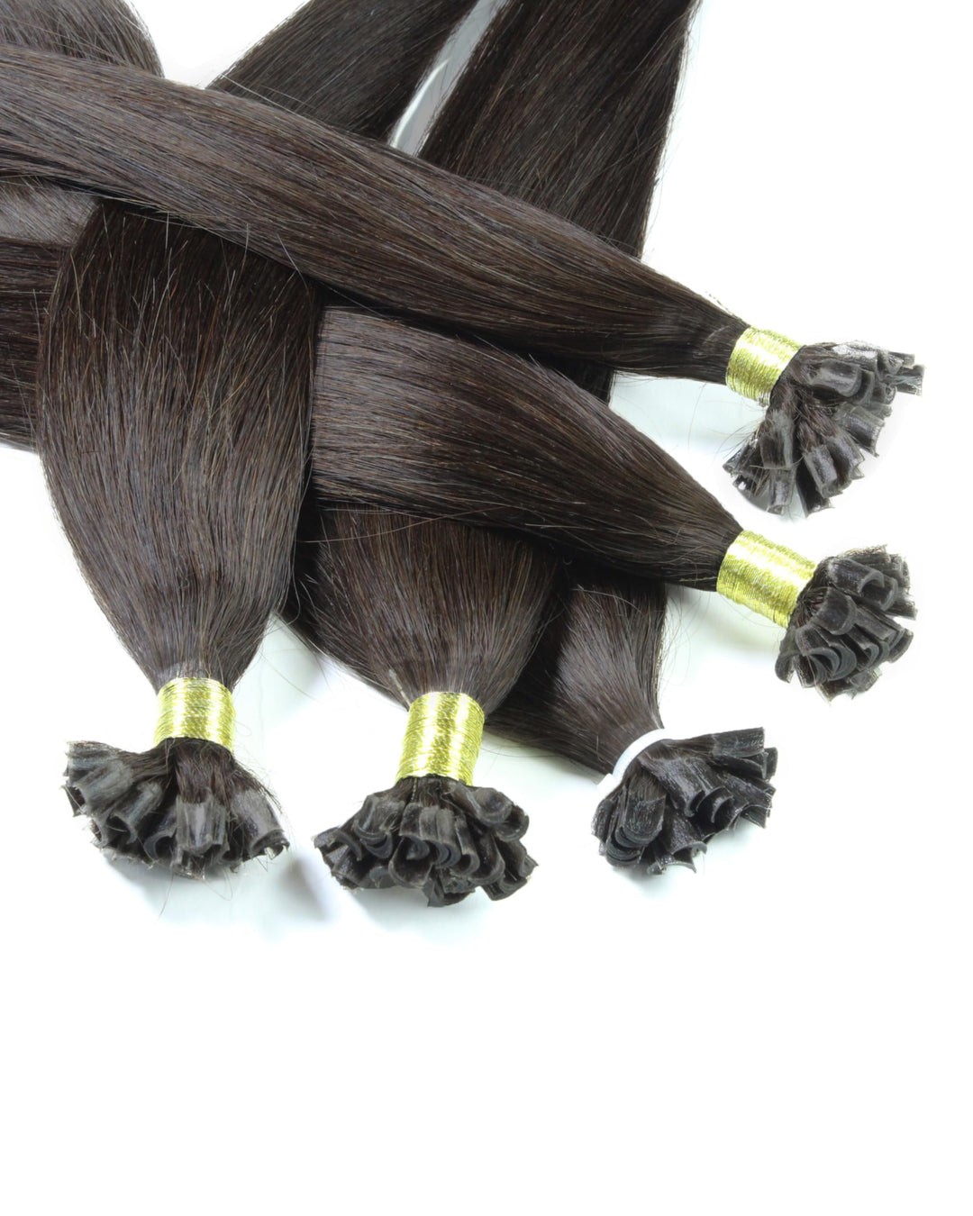 hair2heart Extensions Echthaar Bondings Glatt - 100 Strähnen 0.5g 50cm Dunkelbraun 