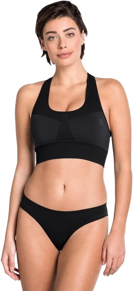 Odlo Damen Seamless Medium Support_131431 Sport BH (1er Pack), XS Schwarz