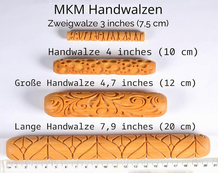 MKM Pottery Tools Grosse Handrollen aus Holz für Ton (BHR-147 Sonnenhut), BHR-147 Sonnenhut
