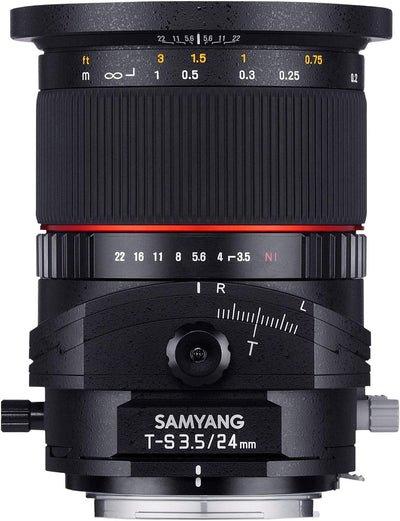 SAMYANG 885175 24/3,5 Objektiv DSLR T/S Canon EF manueller Fokus Tilt and Shift Fotoobjektiv Weitwin