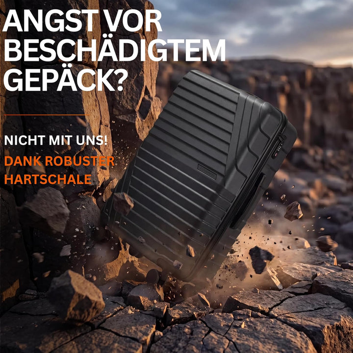 Cocoono Hartschalenkoffer XL Gross - 100L Volumen - 158cm Gurtmass - 8 Rollen 360° drehbar - Leichte