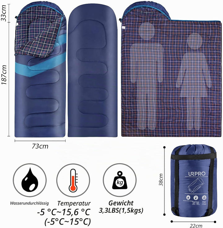 3-4 Jahreszeiten 1,6 kg Flanell Schlafsack Bedeckt Winter, Herbst, Frühling, Hergestellt aus Hohlfas