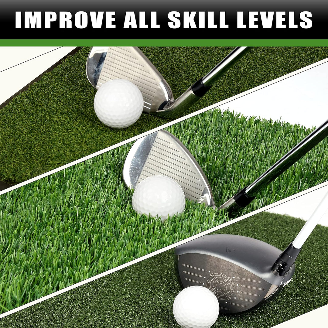 CHAMPKEY Professionelle Tri-Turf-Golfschlagmatte, robuste Gummi-Unterseite, ideal für Indoor- und Ou