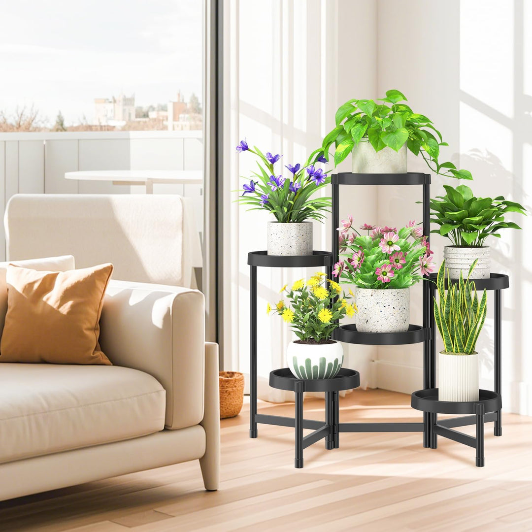 iDavosic.ly Pflanzenständer Metall Kunststoffe mit 6 Ebenen, Blumenständer Plant Stand Indoor Outdoo