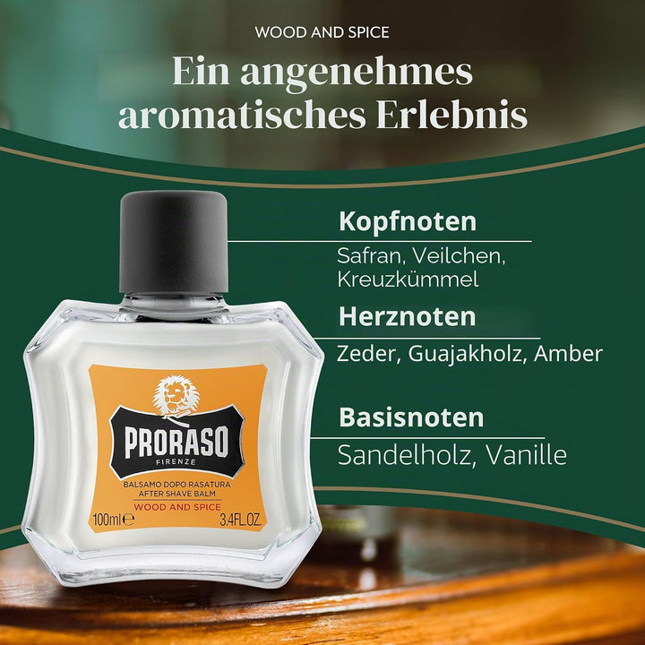 Proraso Wood and Spice After Shave Balsam, 100 ml Single, Single