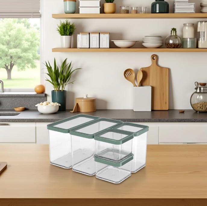 Rotho Loft Set Vorratsdosen 5 tlg. LOFT, Kunststoff (PP) BPA-frei, transparent, (32.3 x 22.3 x 16.6
