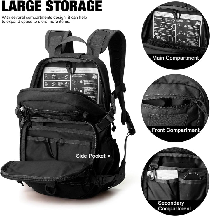 Mardingtop 15L Rucksack Herren Fahrradrucksack mit Helmnetz Wanderrucksack Klein Militär Backpack mi