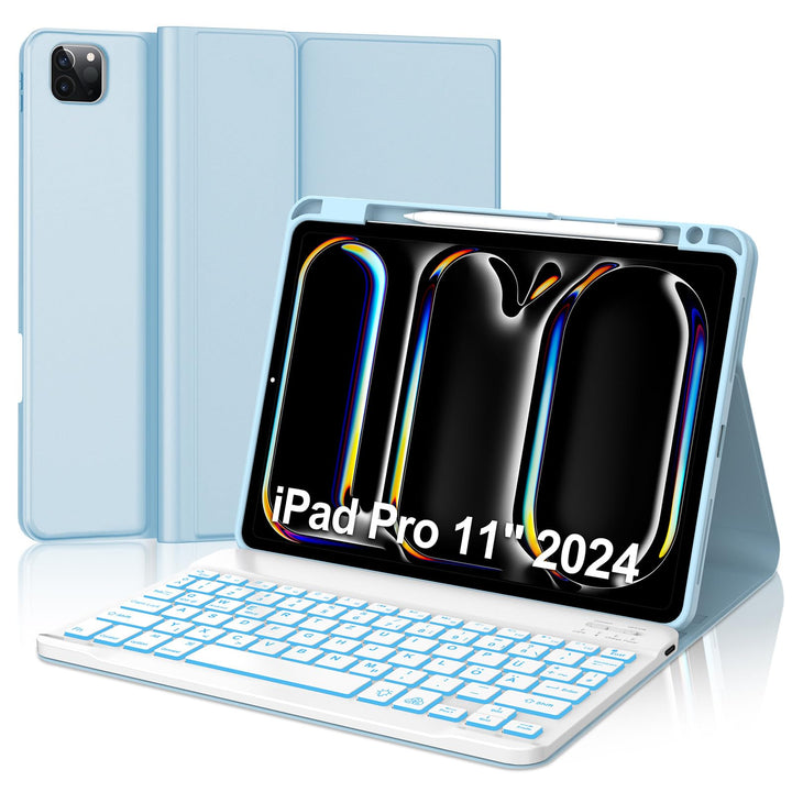 Tastatur für iPad pro 11" 2024 (M4), Hülle mit Tastatur für iPad Pro 5. Generation, Magnetisch Abneh