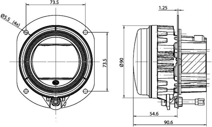 HELLA - LED/DE-Fernscheinwerfer - 90mm Performance L4060 - SAE SSB 674/ECE-R112/E1 3831/ - 1F0 011 9