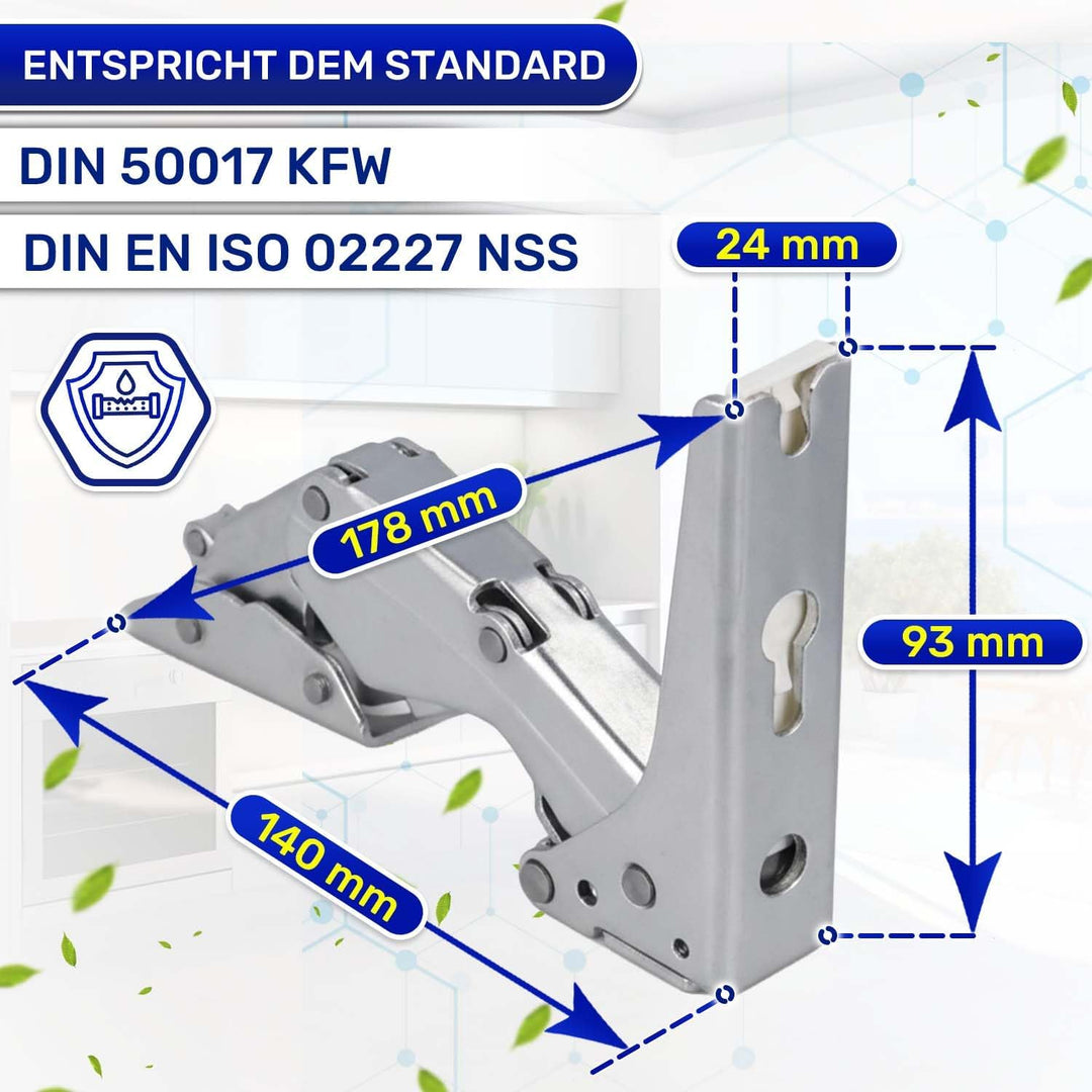 Kit 2 Stück Kühlschrank Scharnier Oben und Unten mit 2 Bolzen und 2 Stopfen mit dem Originalcode 583