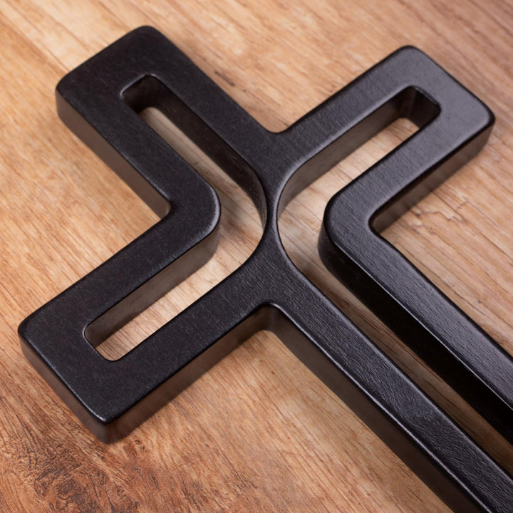 Drewniane Krzyże Hängendes Kreuz aus Buchenholz Modern Wandkreuz Kruzifix Glatte Oberfläche Hängend