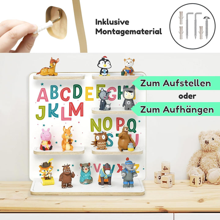 stadtecken Holzregal für Musikbox – Passend für Toniebox &amp; ca. 40 Tonies | Perfekte Aufbewahrung für