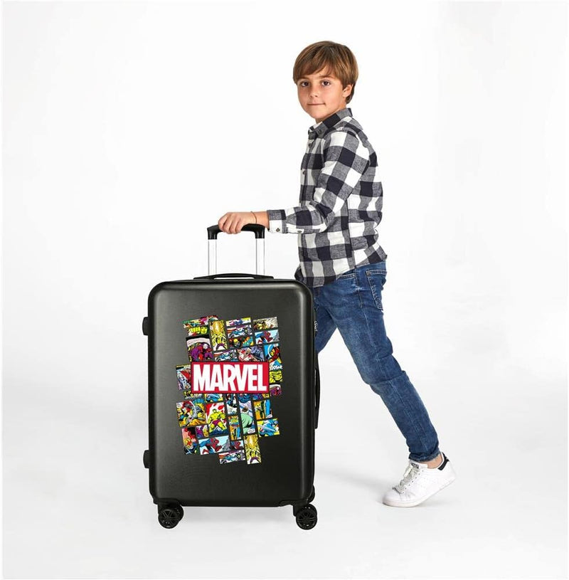 Marvel Avengers Comic Mittlerer Koffer Schwarz 48x68x26 cms Hartschalen ABS Kombinationsschloss 70L