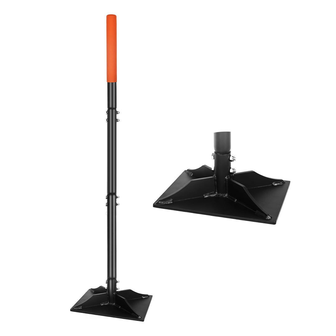 Garden Steel Tamper with 45 Inch Handle Hand Ground Tamper Tool, Durable Plate Soil Compactor, Garde