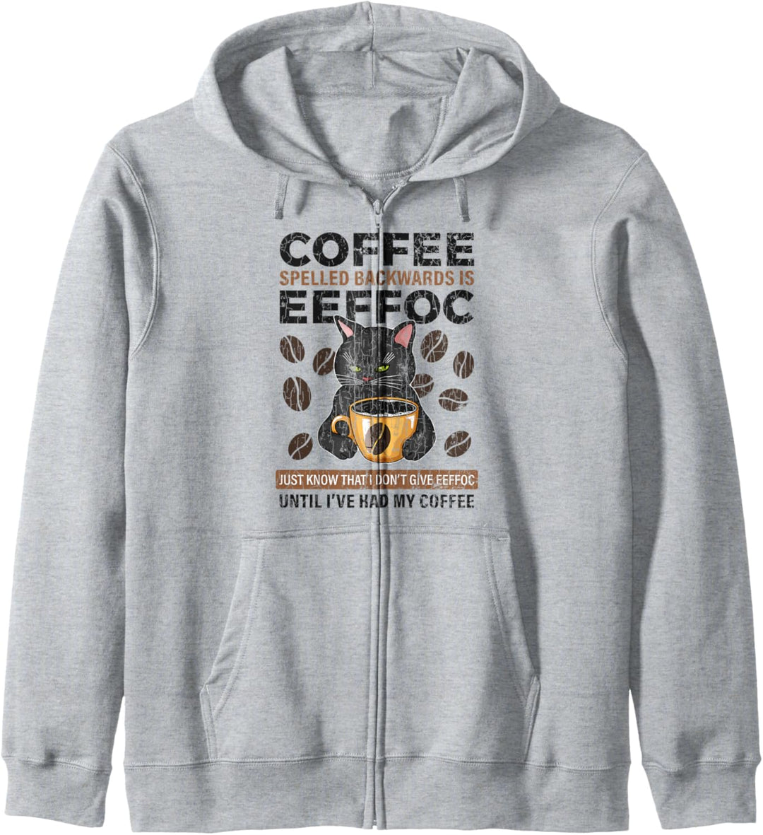 Kaffee rückwärts buchstabiert ist Eeffoc Spruch Lustiges Kapuzenjacke