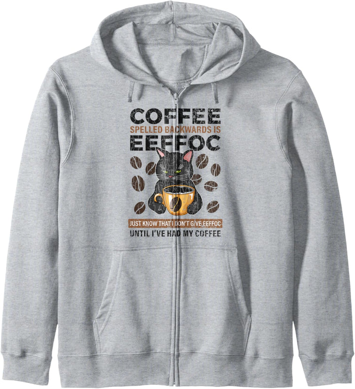 Kaffee rückwärts buchstabiert ist Eeffoc Spruch Lustiges Kapuzenjacke