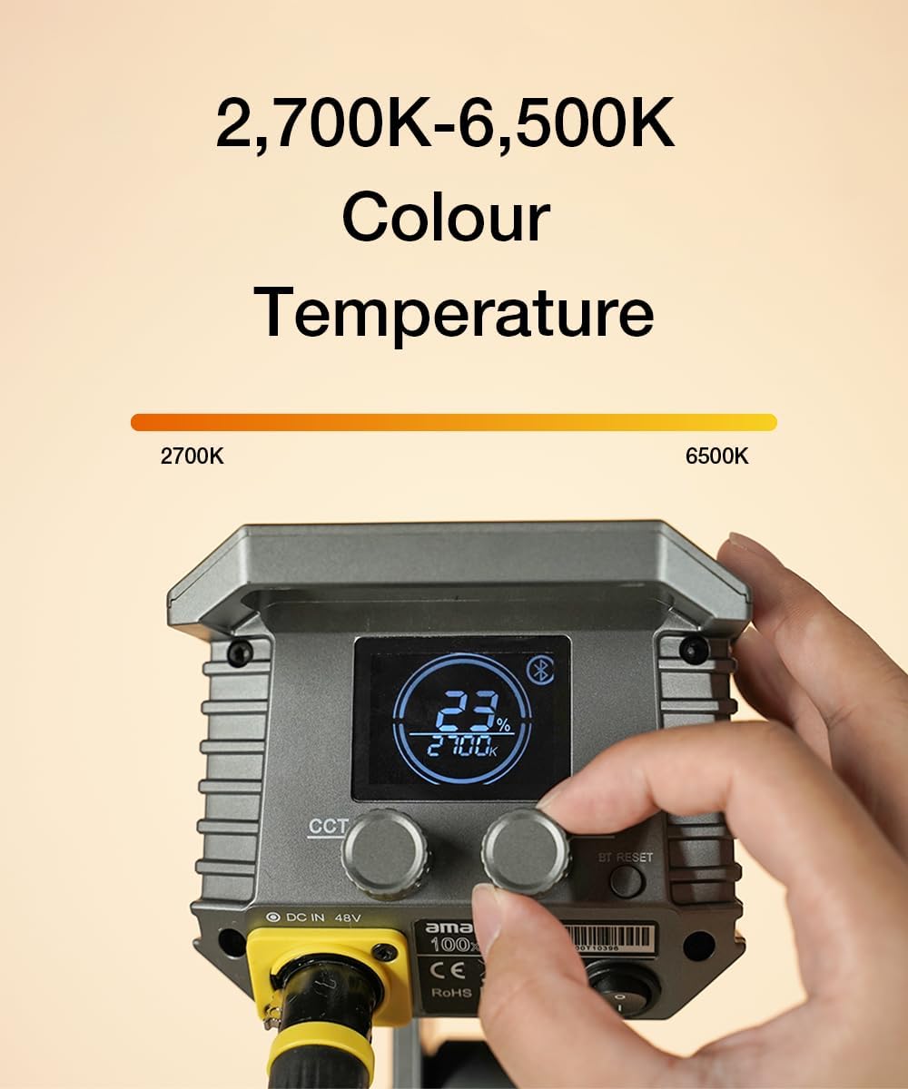 Aputure Amaran 100x S - Zweifarbige COB-Videoleuchte, Kompakte, Leichte LED Punktlichtquelle, 100W 2