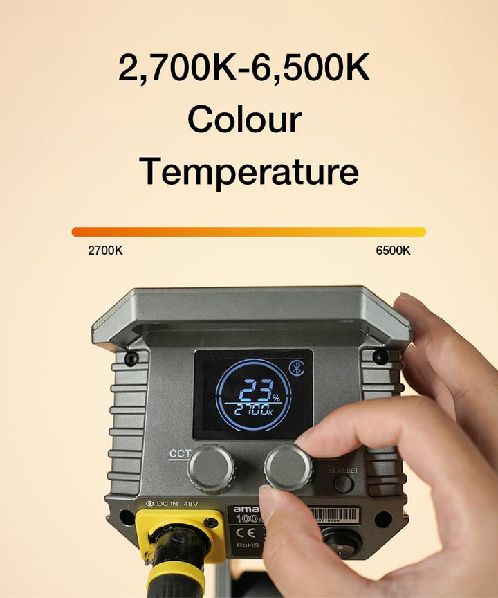 Aputure Amaran 100x S - Zweifarbige COB-Videoleuchte, Kompakte, Leichte LED Punktlichtquelle, 100W 2