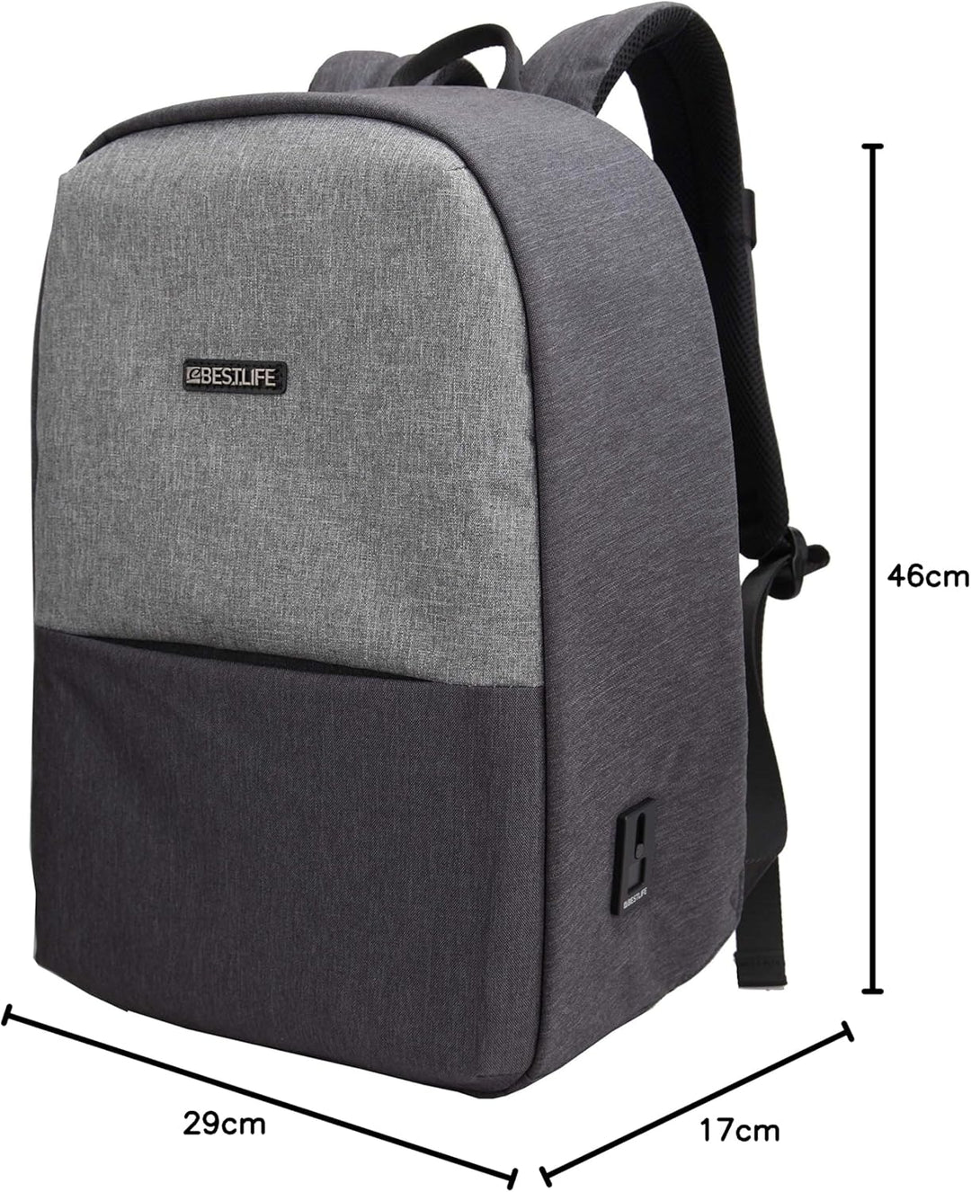 Best Life Travelsafe Murada Rucksack, 46 cm, 23 Liter, Grau