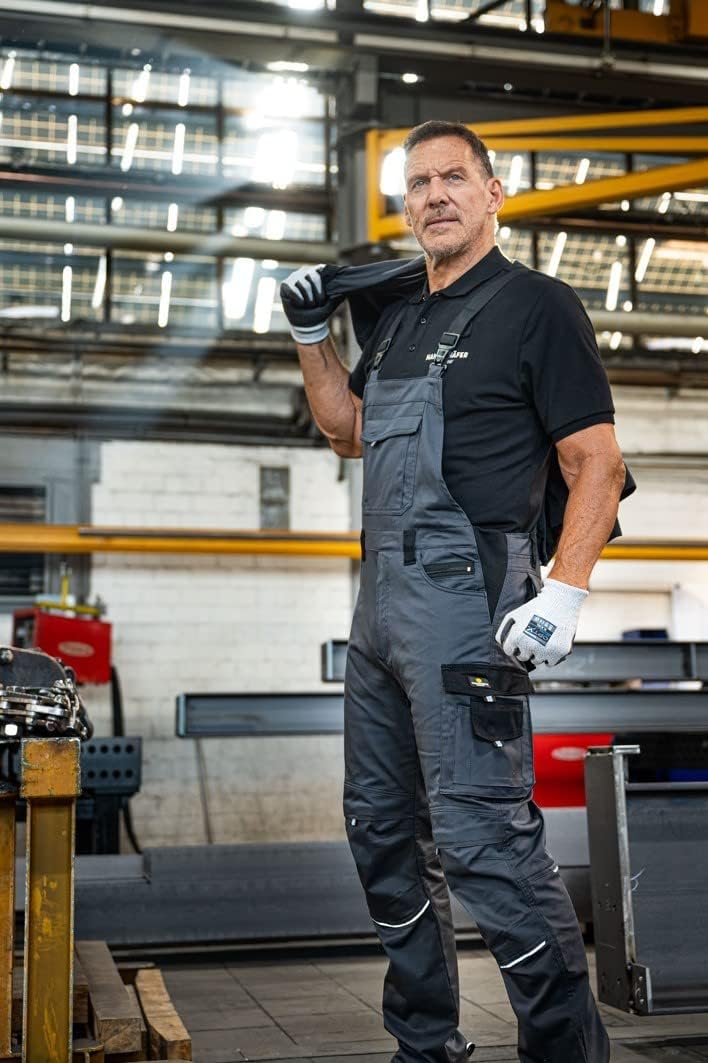 Hans Schäfer Workwear HSW Professional – Latzhose für Herren – Lange Arbeitshose mit Knietaschen – B
