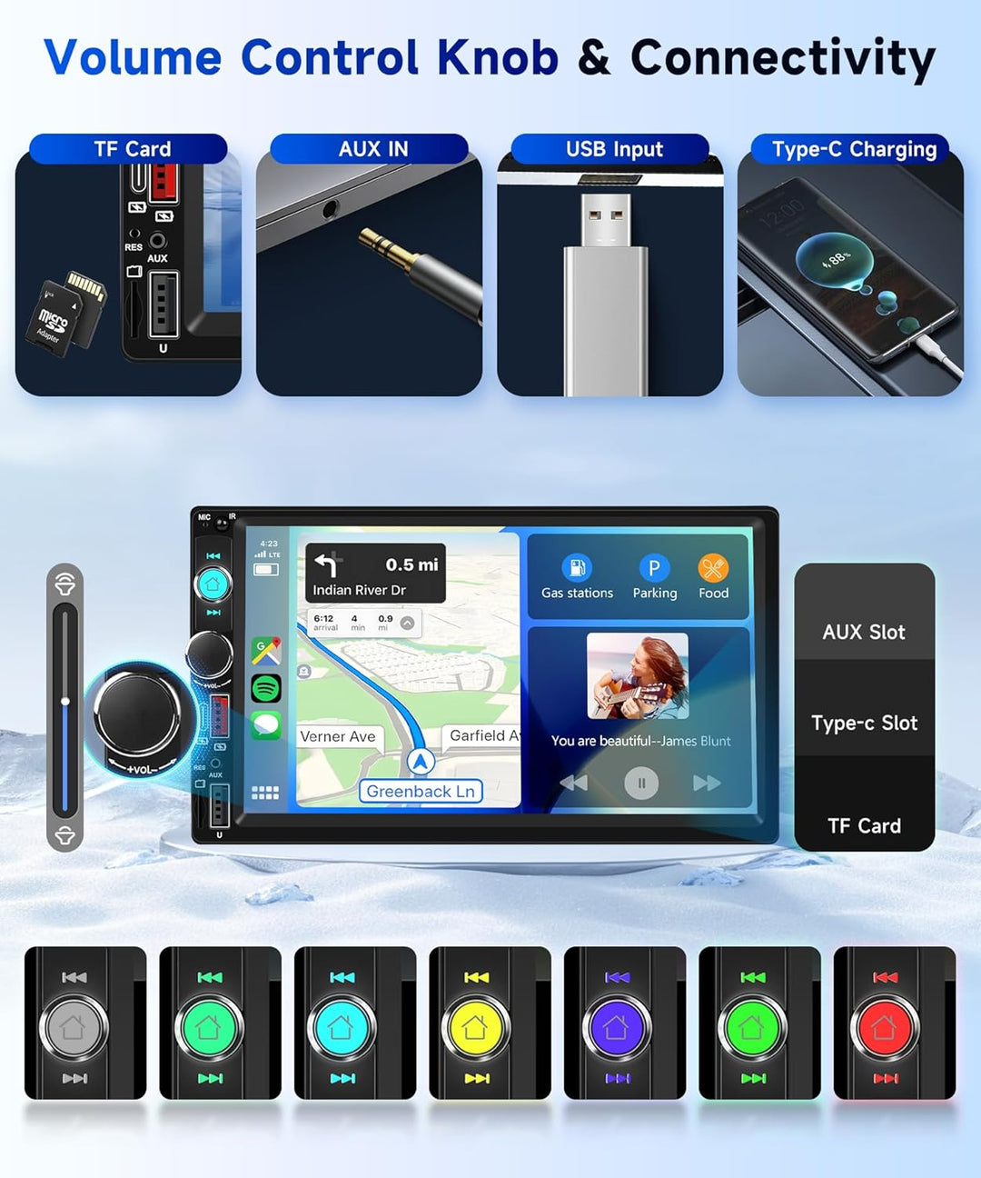 Hodozzy DAB/DAB+ Autoradio 2 Din Wireless Carplay Android Auto mit 7 Zoll IPS Bildschirm, Autoradio