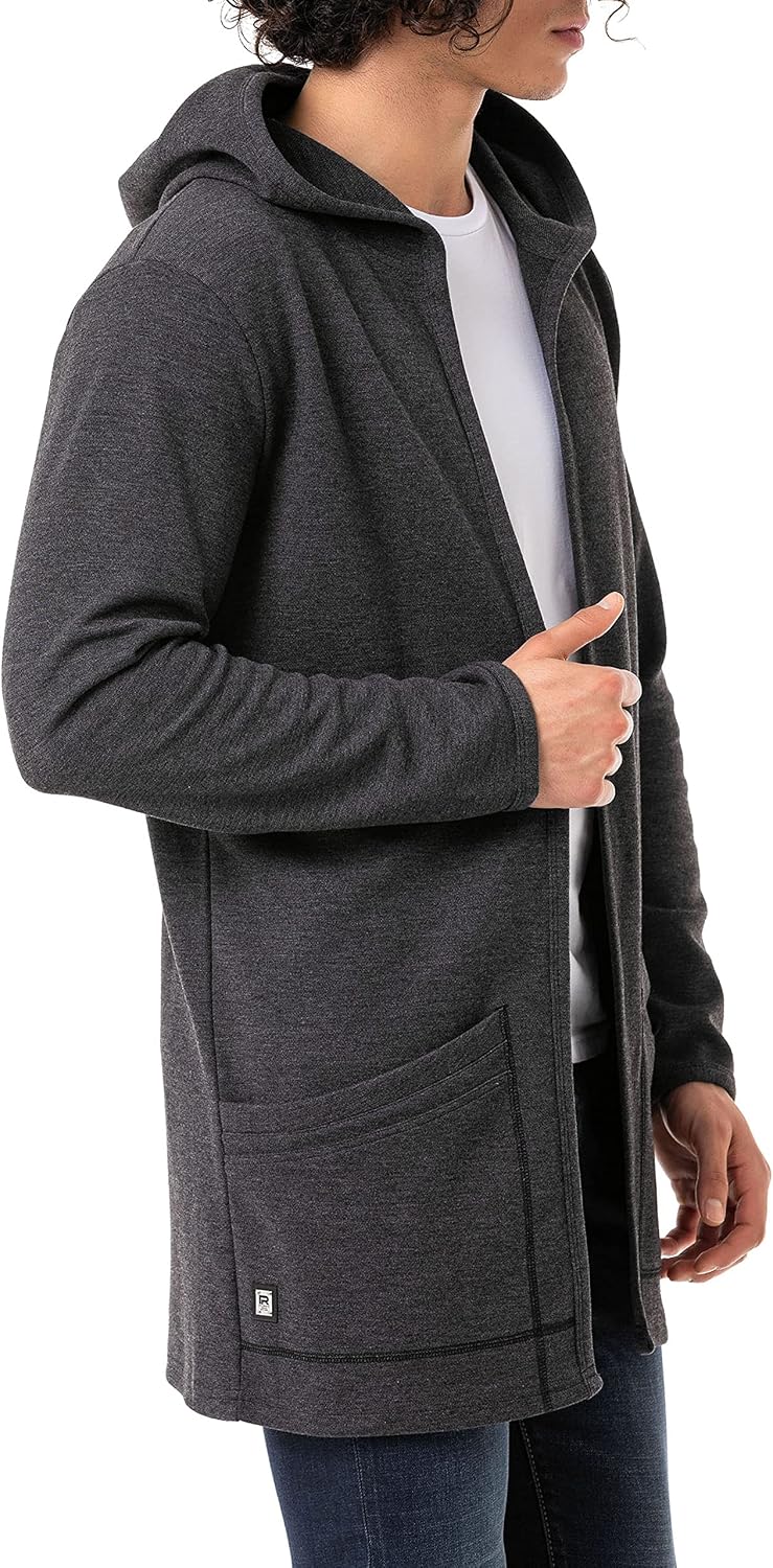Redbridge Langer Kapuzen-Cardigan Bequemer offener Hoodie für Freizeit und Alltag, Anthrazit